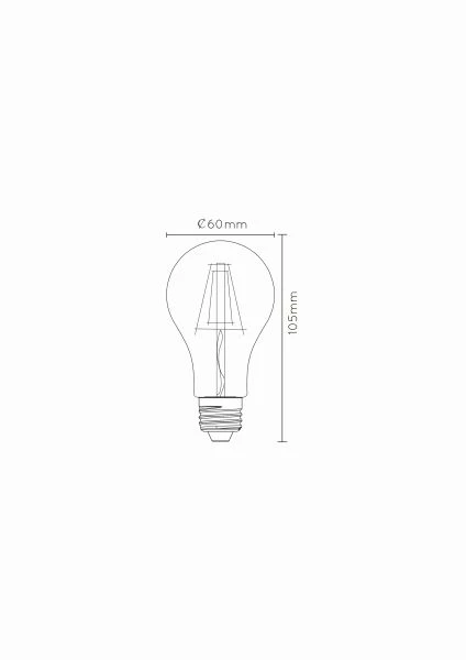 Lucide A60 - Glühfadenlampe - Ø 6 cm - LED Dim. - E27 - 1x5W 2700K - Transparent - TECHNISCH